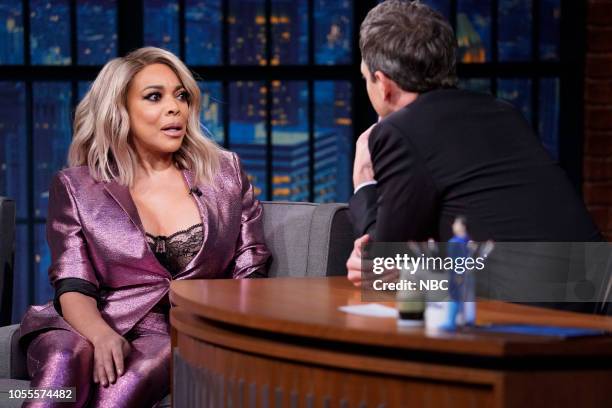 Episode 750 -- Pictured: Talk show host, Wendy Williams, during an interview with host Seth Meyers on October 30, 2018 --