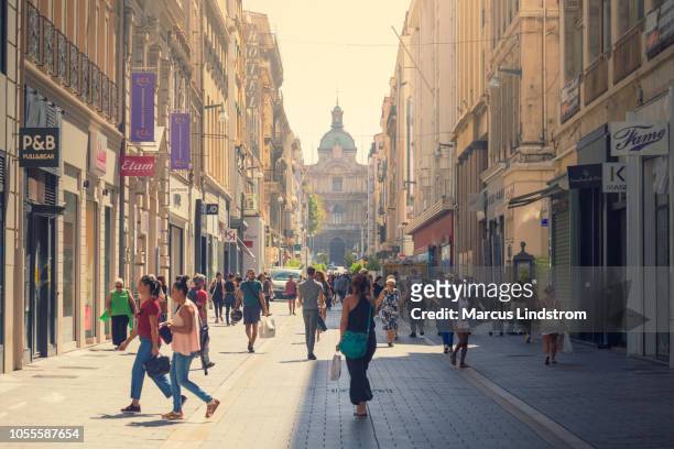 downtown marseille - pedestrian zone stock pictures, royalty-free photos & images