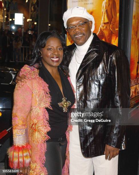 Samuel L. Jackson and LaTanya Richardson during "Coach Carter" Los Angeles Premiere - Arrivals at Grauman's Chinese Theatre in Hollywood, California,...