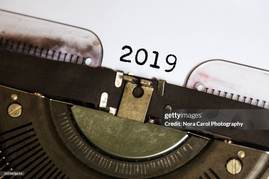 Number 2019 Typed on Vintage Typwriter