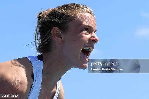 Elina Tzengo of Greece competes in Women's Javelin Throw 500g Stage 2 during day 10 of Buenos Aires 2018 Youth Olympic Games at Youth Olympic Park...