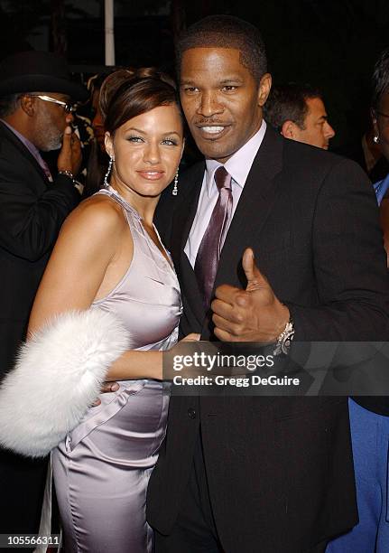 Jamie Foxx and Leila Arcieri during "Ray" Los Angeles Premiere - Arrivals at Cinerama Dome in Hollywood, California, United States.