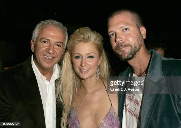 Paul Marciano, Paris Hilton and Jason Moore during The Launch of Marciano Hosted by Vanity Fair at Dolce in Los Angeles, California, United States.