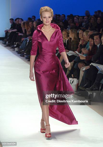 Model wearing Wendy Pepper for "Project Runway" Fall 2005