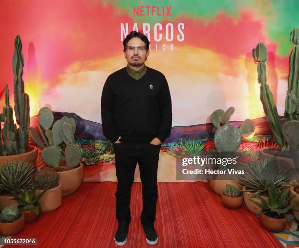 Michael Pena poses during Netflix Narcos Cocktail Party at Four Seasons Hotel on October 30, 2018 in Mexico City, Mexico.