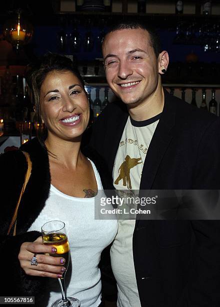 Chester Bennington from Linkin Park and his wife Samantha. Scott Weiland of Velvet Revolver and guests celebrate his birthday at a surprise party...