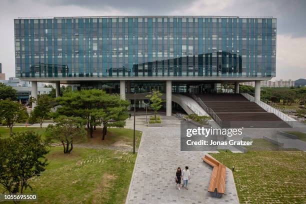 One of the buildings at KAIST , technical university compound.