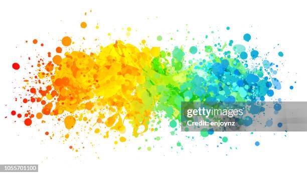 leuchtenden regenbogen farbe spritzen - kunst und kunsthandwerk stock-grafiken, -clipart, -cartoons und -symbole