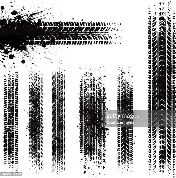 骯髒的輪胎軌道 - track imprint 幅插畫檔、美工圖案、卡通及圖標