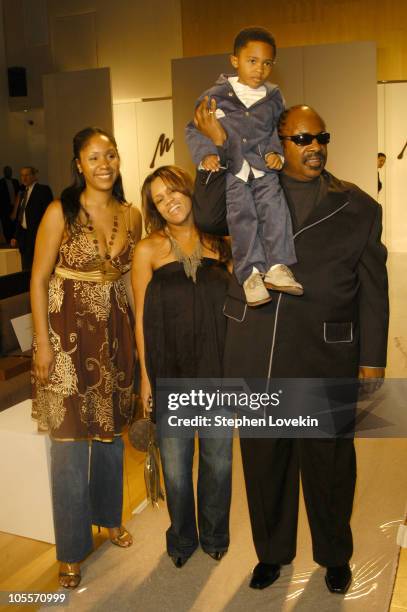 Aisha Morris, Kai Milla, Stevie Wonder, and son Kailand