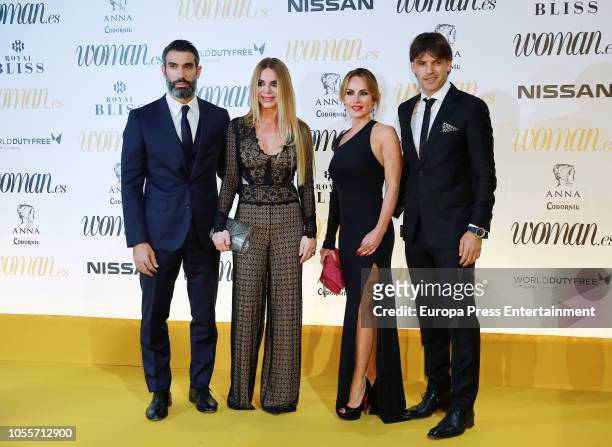 Fernando Sanz, Ingrid Asensio, Maria Victoria Lopez and Fernando Morientes attend the Woman Magazine Awards photocall at Madrid's Casino on October...