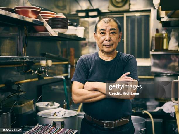 japanese ramen shop owner - noodle stock pictures, royalty-free photos & images