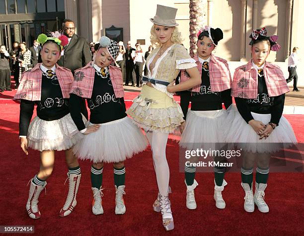 Gwen Stefani and Harajuku Girls during 32nd Annual American Music Awards - Red Carpet at Shrine Auditorium in Los Angeles, California, United States.