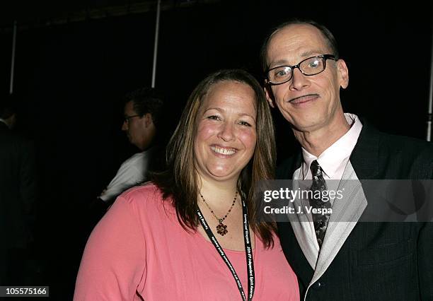 John Waters and guest during The 20th Annual IFP Independent Spirit Awards - Green Room in Santa Monica, California, United States.