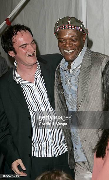 Quentin Tarantino and Samuel L. Jackson, host during The 20th Annual IFP Independent Spirit Awards - Green Room in Santa Monica, California, United...