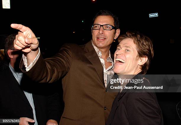 Jeff Goldblum and Willem Dafoe during "The Life Aquatic with Steve Zissou" Los Angeles Screening at Harmony Gold Theater in Hollywood, California,...