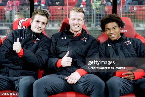 Leon Bergsma of AZ Alkmaar, Ferdy Druif of AZ Alkmaar, Calvin Stengs of AZ Alkmaar during the Dutch KNVB Beker match between AZ Alkmaar v VVV-Venlo...