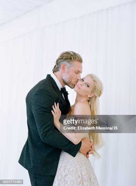 Jessica Simpson and Eric Johnson marry at San Ysidro Ranch on July 5, 2014 in Montecito, California.