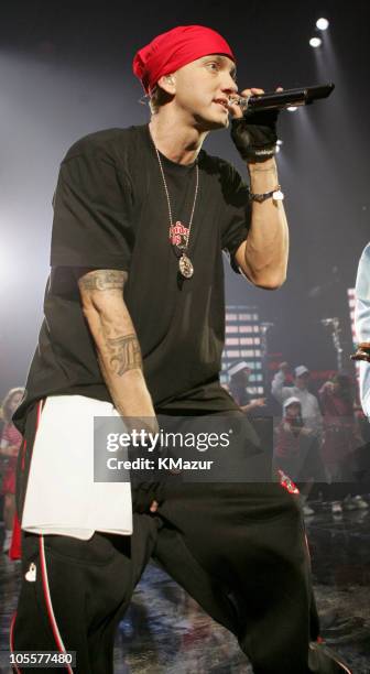 Eminem during 2004 MTV European Music Awards - Show at Tor di Valle in Rome, Italy.