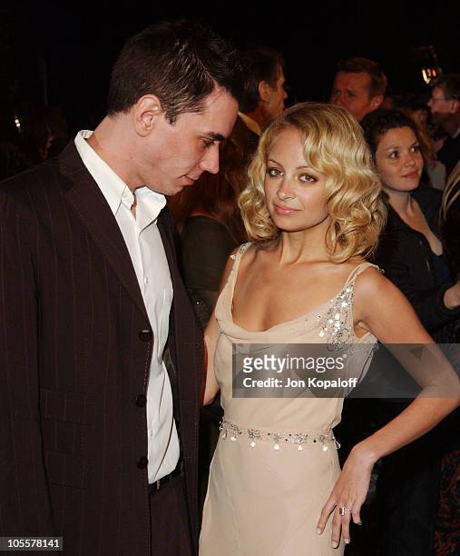 Nicole Richie and fiance Adam Goldstein during 2005 Vanity Fair Oscar Party at Mortons in Los Angeles, California, United States.