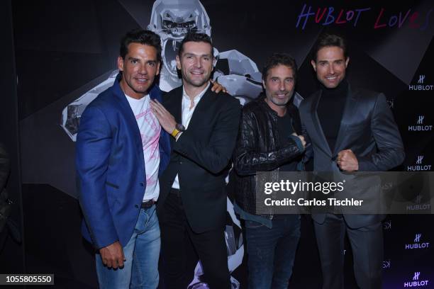 Cristián de la Fuente, Richard Orlinski, Martin Fuentes and Sebastian Rulli attends Hublot's party to celebrate a new edition of SIAR and present a...