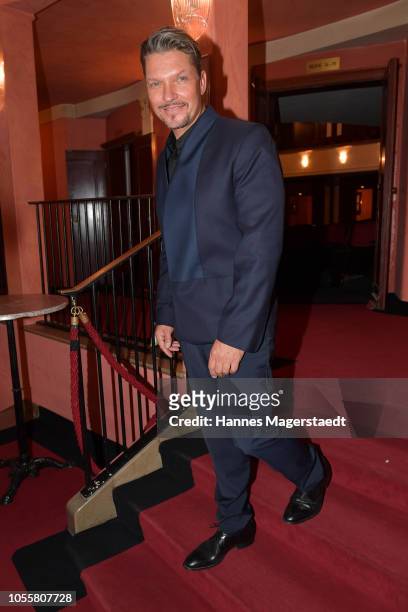 Actor Hardy Krueger Jr. Attends the premiere of the theatre play 'Arthur & Claire' at Komoedie im Bayerischen Hof on October 31, 2018 in Munich,...