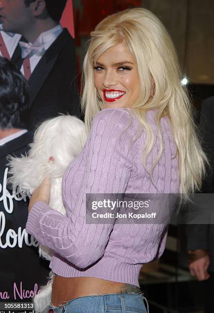 Anna Nicole Smith during Anna Nicole Smith Unveils "Gentlemen Prefer Fur-Free Blondes" PETA Ad at Rodeo Drive in Los Angeles, California, United...