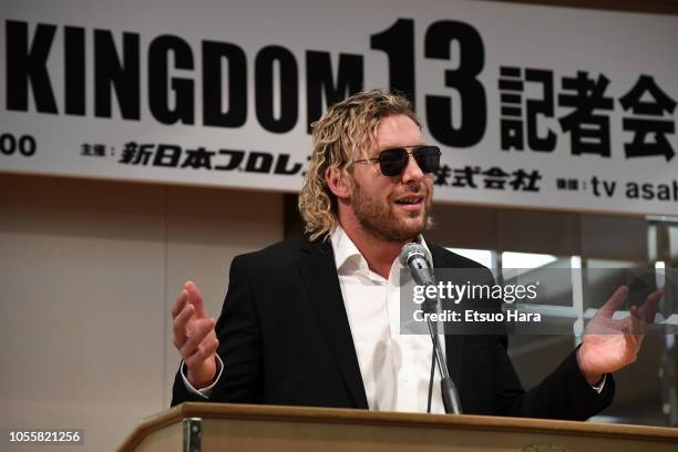 Kenny Omega attends a press conference of the Wrestle Kingdom 13 at Meiji Kinenkan on October 9, 2018 in Tokyo, Japan.