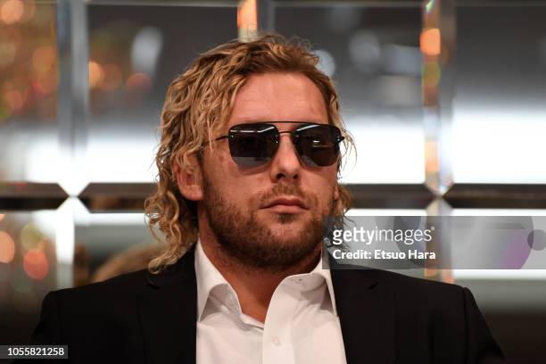 Kenny Omega attends a press conference of the Wrestle Kingdom 13 at Meiji Kinenkan on October 9, 2018 in Tokyo, Japan.