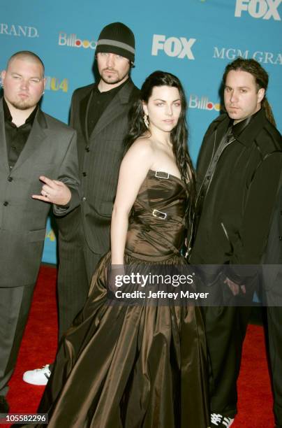 Evanescence during 2004 Billboard Music Awards - Arrivals at MGM Grand Garden in Las Vegas, Nevada, United States.