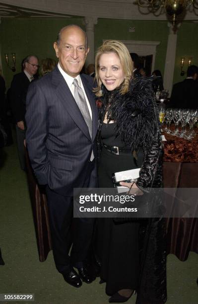 Oscar de la Renta and Renee Fleming during Renee Fleming Book Release Party - "The Inner Voice: The Making of a Singer" at The Georgian Suite in New...