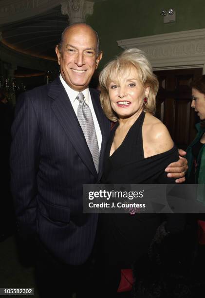 Oscar de la Renta and Barbara Walters during Renee Fleming Book Release Party - "The Inner Voice: The Making of a Singer" at The Georgian Suite in...