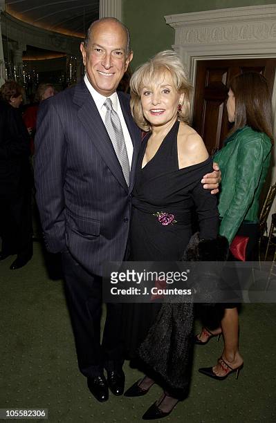 Oscar de la Renta and Barbara Walters during Renee Fleming Book Release Party - "The Inner Voice: The Making of a Singer" at The Georgian Suite in...