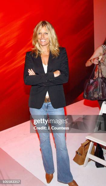 Patti Hansen during Olympus Fashion Week Spring 2005 - Matthew Williamson - Front Row and Backstage at Splashlight Studios in New York City, New...