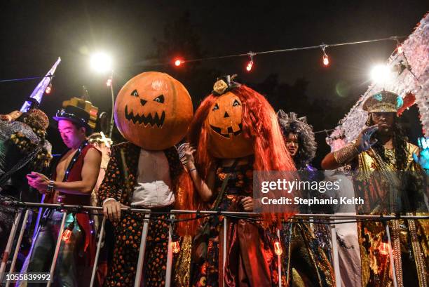 People in costumes participate in the annual Village Halloween parade on Sixth Avenue on October 31, 2018 in New York City.