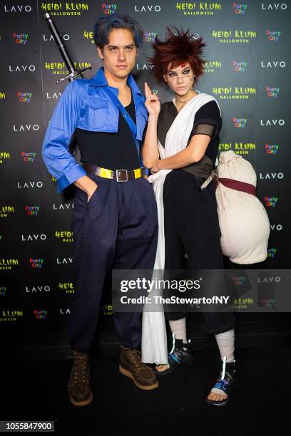 Dylan Sprouse and Barbara Palvin attend Heidi Klum's 19th Annual Halloween pParty at Lavo on October 31, 2018 in New York City.