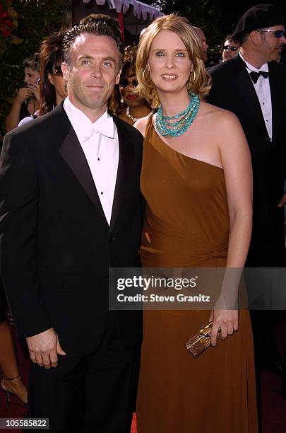 Cynthia Nixon and David Eigenberg during The 56th Annual Primetime Emmy Awards - Arrivals at The Shrine Auditorium in Los Angeles, California, United...