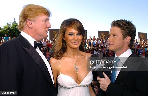 Donald Trump and fiancee Melania Knauss with Billy Bush