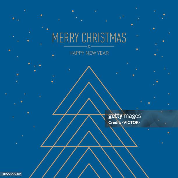 greeting card - christmas tree - geometric illustration series - geometric christmas stock illustrations