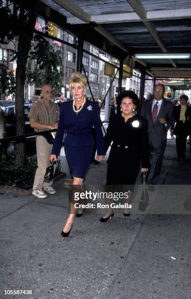 Ivana Trump and Mother Maria Zelnicek during Fred Trump's Funeral at Marble Collegiate Church in New York City, New York, United States.