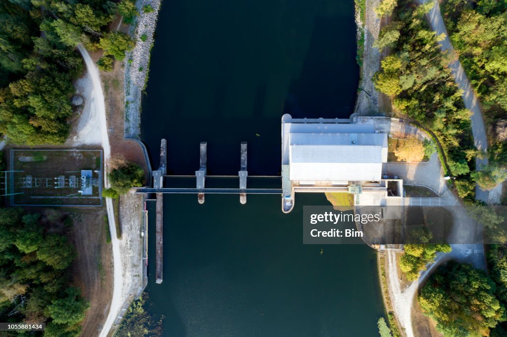 Wasserkraftwerk, Luftbild