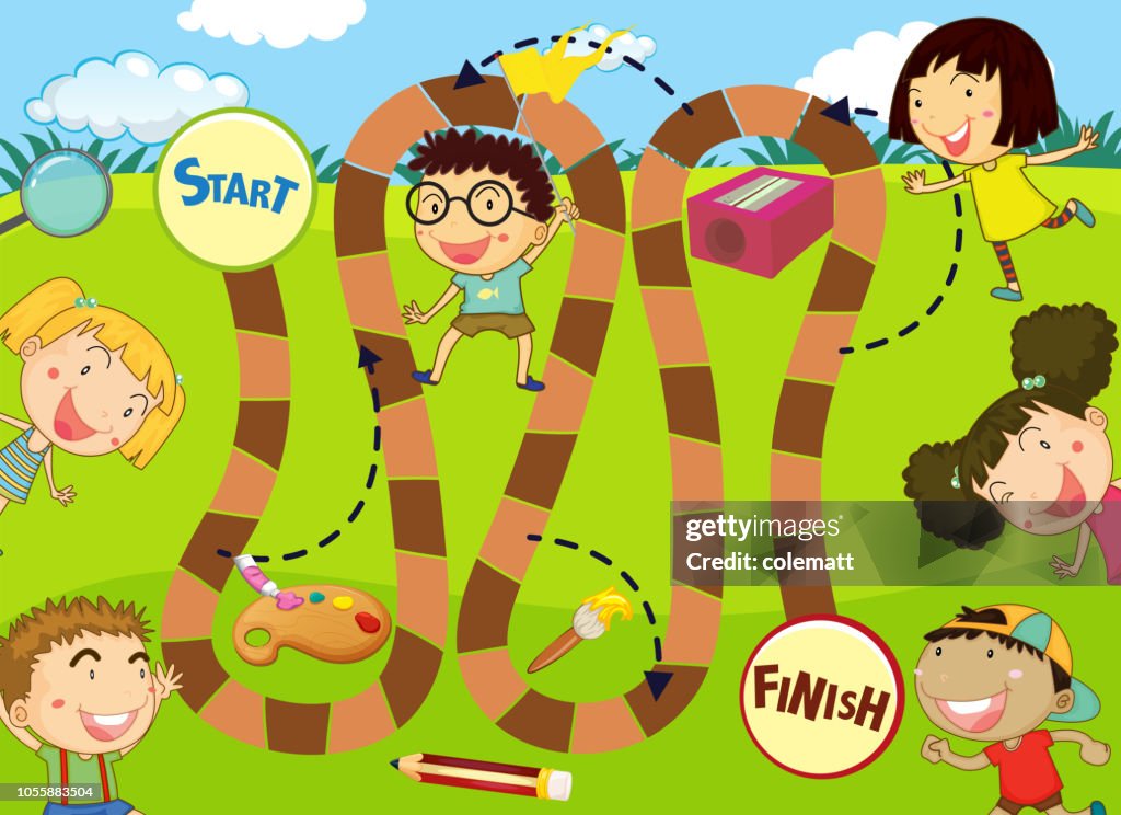 Path Fun Path Board Game Template High-Res Vector Graphic - Getty Images