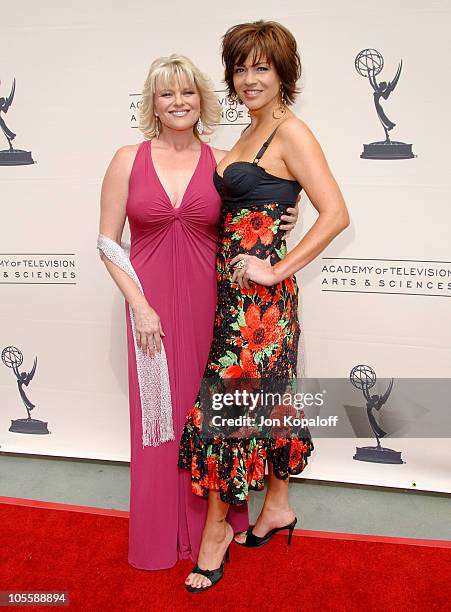 Judi Evans and Julie Pinson during The 33rd Annual Daytime Creative Arts Emmy Awards in Los Angeles - Arrivals at The Grand Ballroom at Hollywood and...