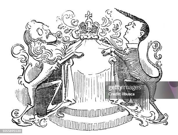 british london satire caricatures comics cartoon illustrations: crown - uk government stock illustrations