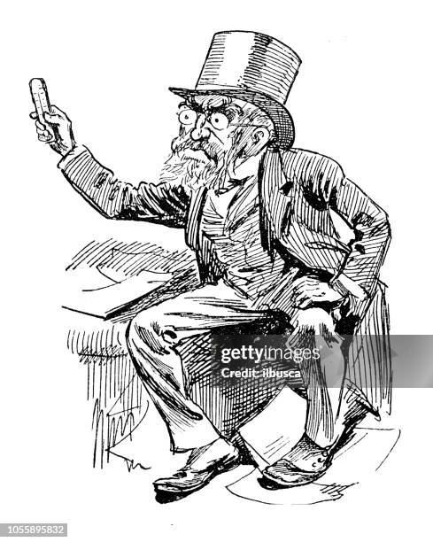 british london satire caricatures comics cartoon illustrations: angry - satire stock illustrations