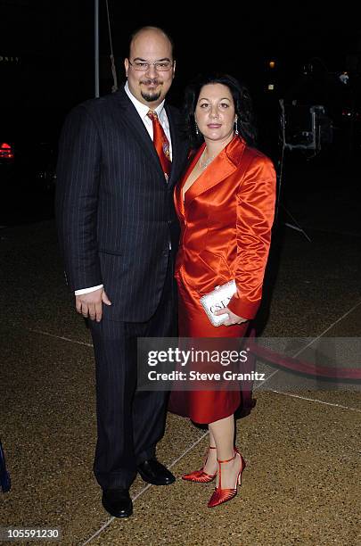 Anthony Zuiker and guest during 31st Annual People's Choice Awards - Arrivals at Pasadena Civic Auditorium in Pasadena, California, United States.