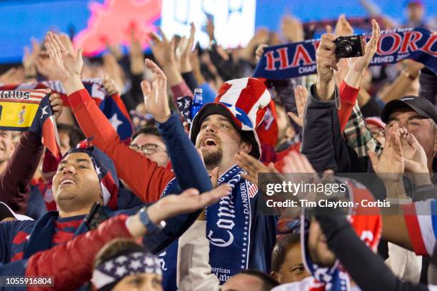 October 16th: The American Outlaws, fans of the United States National Soccer Teams show their support during the United States Vs Peru International...