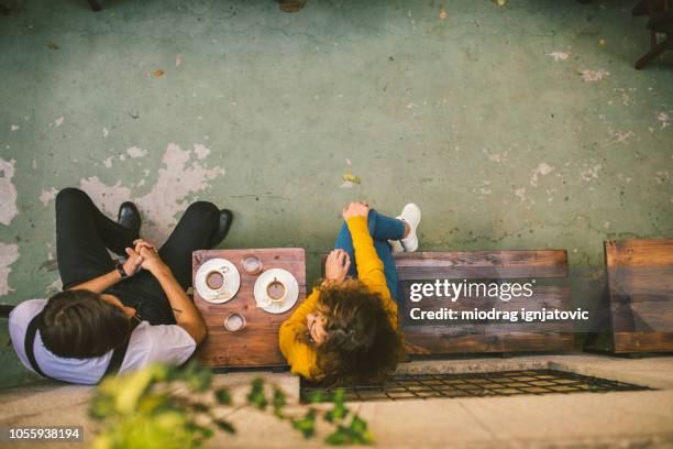 coffee time - couple in cafe coffee stock pictures, royalty-free photos & images