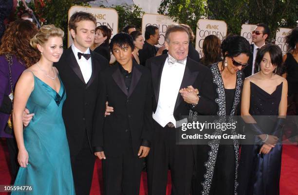 Robin Williams and family during The 62nd Annual Golden Globe Awards - Arrivals at Beverly Hilton Hotel in Los Angeles, California, United States.