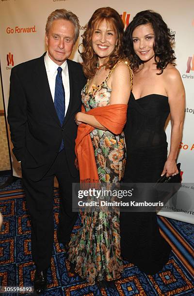 Michael Douglas, Dana Reeve and Catherine Zeta-Jones